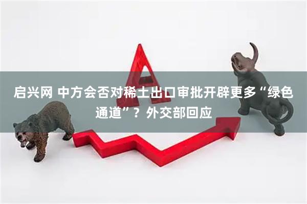 启兴网 中方会否对稀土出口审批开辟更多“绿色通道”？外交部回应