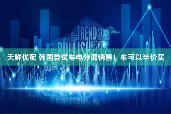 天鲜优配 韩国尝试车电分离销售！车可以半价买
